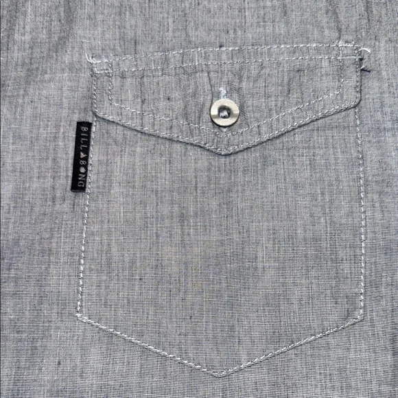 Billabong Men's Gray Casual Button Down Shirt - Picture 6 of 6